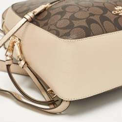 Coach Gold/Brown Signature Coated Canvas and Leather Jordyn Backpack