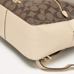 Coach Gold/Brown Signature Coated Canvas and Leather Jordyn Backpack