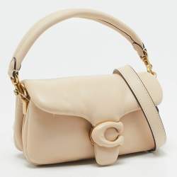 Coach Light Beige Leather Pillow Tabby Shoulder Bag