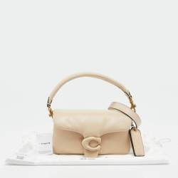 Coach Light Beige Leather Pillow Tabby Shoulder Bag