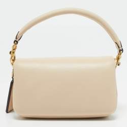 Coach Light Beige Leather Pillow Tabby Shoulder Bag