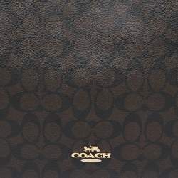 Coach Black/Brown Signature Coated Canvas Meadow Shoulder Bag