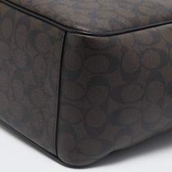 Coach Black/Brown Signature Coated Canvas Meadow Shoulder Bag