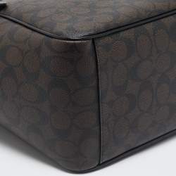 Coach Black/Brown Signature Coated Canvas Meadow Shoulder Bag
