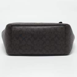 Coach Black/Brown Signature Coated Canvas Meadow Shoulder Bag