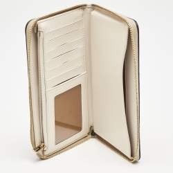 Coach Light Khaki Signature Coated Canvas Zip Around Wallet