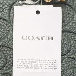 مملوكة مسبقًا Coach Green Signature Embossed Leather Kira Double Zip Crossbody Bag