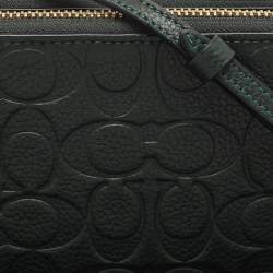 مملوكة مسبقًا Coach Green Signature Embossed Leather Kira Double Zip Crossbody Bag