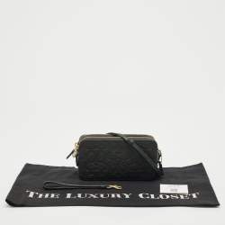 مملوكة مسبقًا Coach Green Signature Embossed Leather Kira Double Zip Crossbody Bag