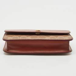 Pre Owned Coach Beige/Brown Signature Coated Canvas and Leather Hayden Crossbody Bag