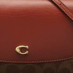 Pre Owned Coach Beige/Brown Signature Coated Canvas and Leather Hayden Crossbody Bag
