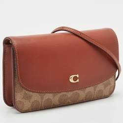 Pre Owned Coach Beige/Brown Signature Coated Canvas and Leather Hayden Crossbody Bag