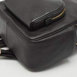 Pre Owned Coach Black Leather Court Backpack