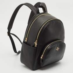 Pre Owned Coach Black Leather Court Backpack