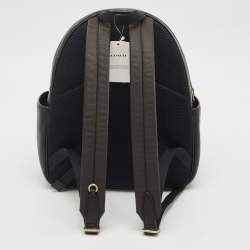 Pre Owned Coach Black Leather Court Backpack