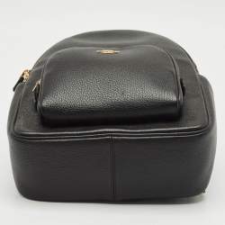 Pre Owned Coach Black Leather Court Backpack