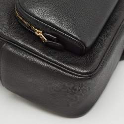 Pre Owned Coach Black Leather Court Backpack