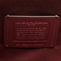 Coach Burgundy Croc Embossed Leather Nina Tote