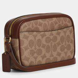 Pre Owned Coach Mini jamie Brown Signature Canvas Camera Bag