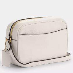 Pre Owned Coach Mini jamie White Leather Signature Canvas Camera Bag