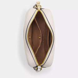 Pre Owned Coach Mini jamie White Leather Signature Canvas Camera Bag