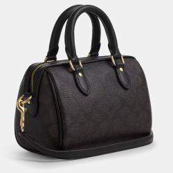 Pre Owned Coach Mini Rowan Black canvas Handbag