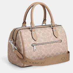 Pre Owned Coach Rowan signature canvas Gold Tan Brown Handbag