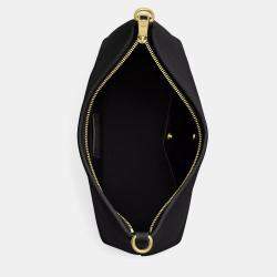 Pre Owned Coach Laurel pebbled leather Gold Black Handbag