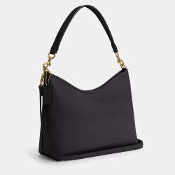 Pre Owned Coach Laurel pebbled leather Gold Black Handbag