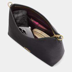 Pre Owned Coach Laurel pebbled leather Gold Black Handbag