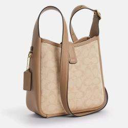 Pre Owned Coach Hadley mini Natural signature Canvas Crossbody bag