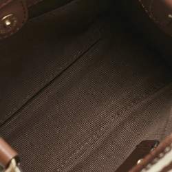 Pre Owned Coach Brown/Beige Canvas and Leather Mini Smith Tote