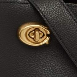Pre Owned Coach Black Leather Willow Soft Bucket Bag