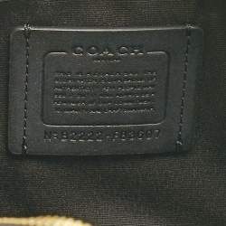 Pre Owned Coach Brown/Black Signature Coated Canvas and Leather Rowan Satchel