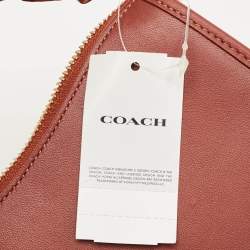 Pre Owned Coach Brick Brown Leather Swinger 20 Clutch Bag