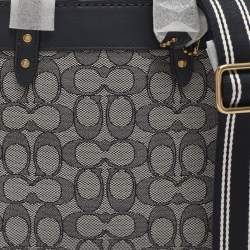 Pre Owned Coach Navy Blue Signature Canvas and Leather Field 22 Tote