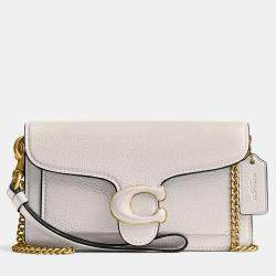 مملوكة مسبقًا Coach Tabby Chalk Leather Crossbody Wristlet