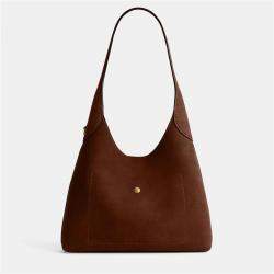 Pre Owned Coach Brooklyn 28 Warm Brown Leather Shoulder Bag