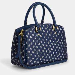 مملوكة مسبقًا Coach Savannah Small Floral Print Blue Leather Carryall Bag