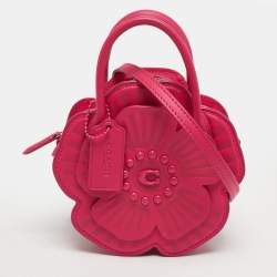 مملوكة مسبقًا Coach Tea Rose Magenta Leather Crossbody Bag