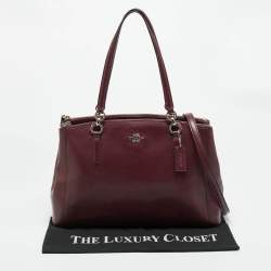 مملوكة مسبقًا حقيبة ك�وتش كريستي كاريال كبيرة جلد بورجوندي