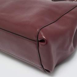مملوكة مسبقًا حقيبة كوتش كريستي كاريال كبيرة جلد بورجوندي