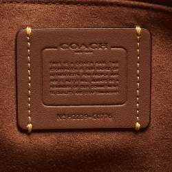 مملوكة مسبقًا Coach Field Brown/Beige Signature with Horse Carriage Print Coated Canvas and Leather Tote