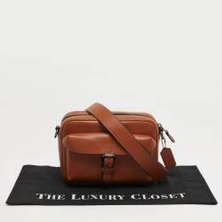 Pre Owned Coach Warner Brown Leather Crossbody Bag