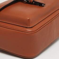 Pre Owned Coach Warner Brown Leather Crossbody Bag