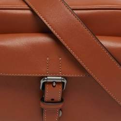 Pre Owned Coach Warner Brown Leather Crossbody Bag