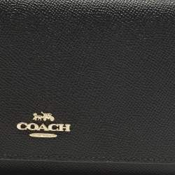 مملوكة مسبقًا Coach Black Leather Slim Trifold Wallet