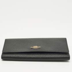 مملوكة مسبقًا Coach Black Leather Slim Trifold Wallet