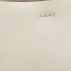 Pre Owned حقيبة دلو جلد أبيض كوتش مولي