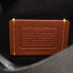 Pre Owned حقيبة ساتشل كوتش قماش مطلي وجلد شهي فر بني/أسود